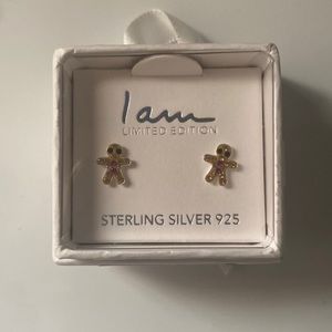 Gingerbread man sterling silver Limited edition holiday earrings